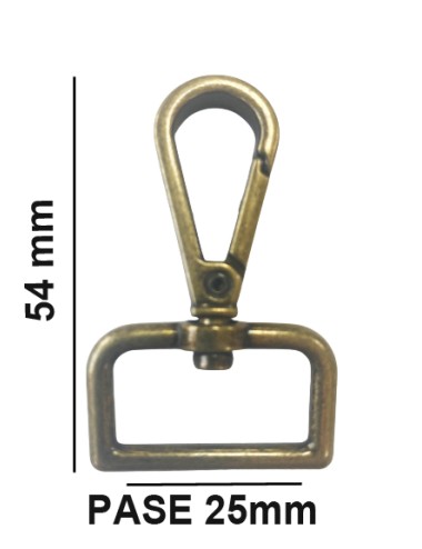 MOSQUETON BOLSO ZAMACK 7200/25mm