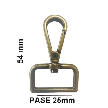 MOSQUETON BOLSO ZAMACK 7200/25mm