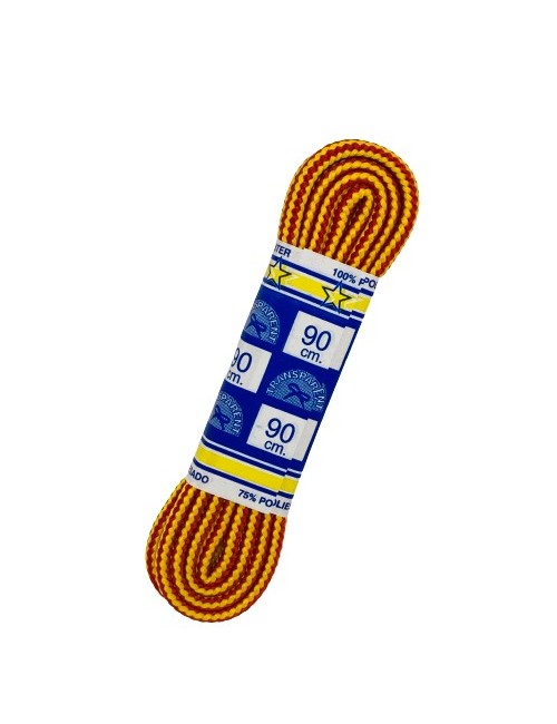 CORDONES TRANSPARENT GRUESO 168/090CM. ROJO/AMARILLO