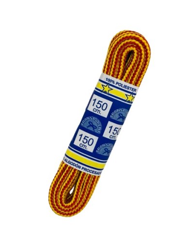 CORDONES TRANSPARENT GRUESO 168/150CM. ROJO/AMARILLO