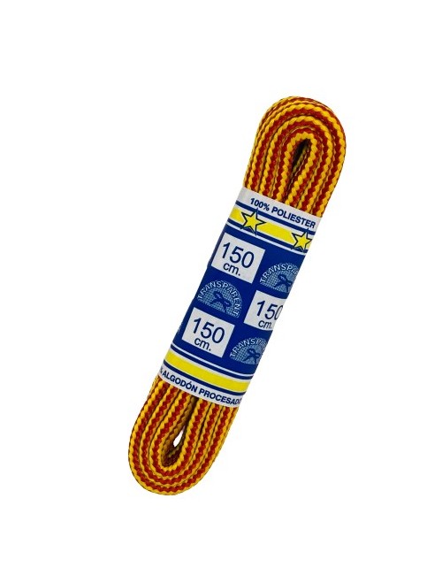 CORDONES TRANSPARENT GRUESO 168/150CM. ROJO/AMARILLO