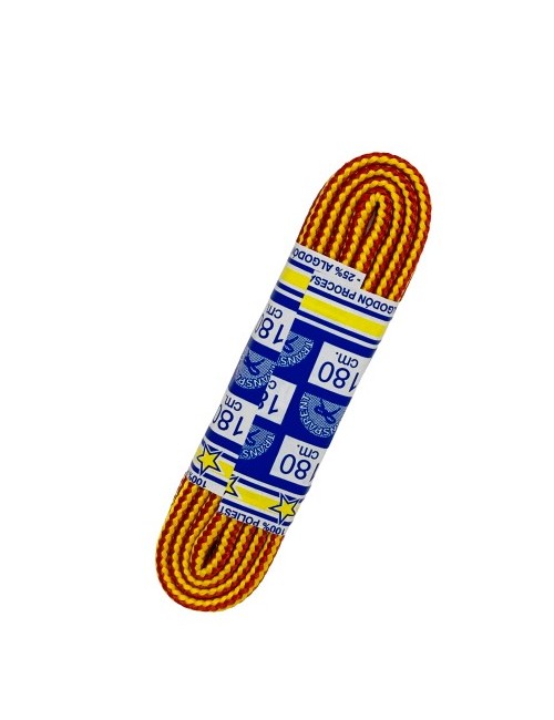 CORDONES TRANSPARENT GRUESO 168/180CM ROJO/AMARILLO
