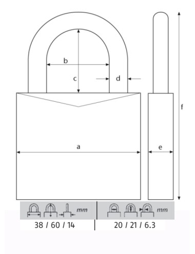 ABUS CANDADO 713/60MM. KA LLAVES IGUALES