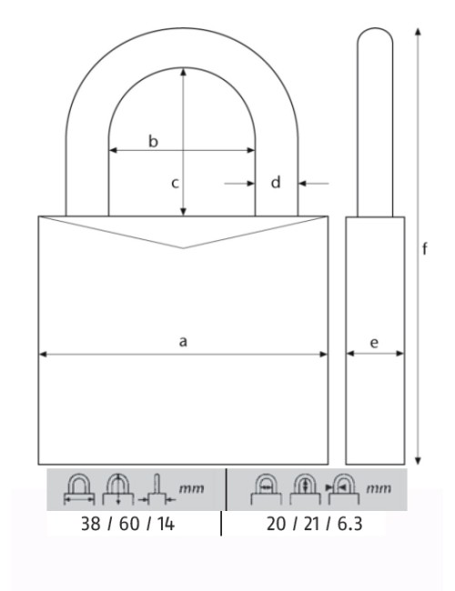 ABUS CANDADO 713/60MM. KA LLAVES IGUALES