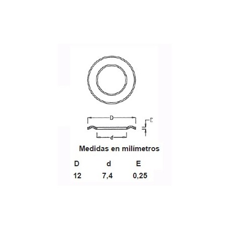ARANDELAS LATON OLLADO 115/25 (1000)