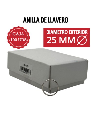 BASI ANILLAS LLAVERO 25MM (EXTERIOR) -CAJA 100 UDS-