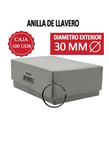 BASI ANILLAS LLAVERO 30MM (EXTERIOR) -CAJA 100 UDS-