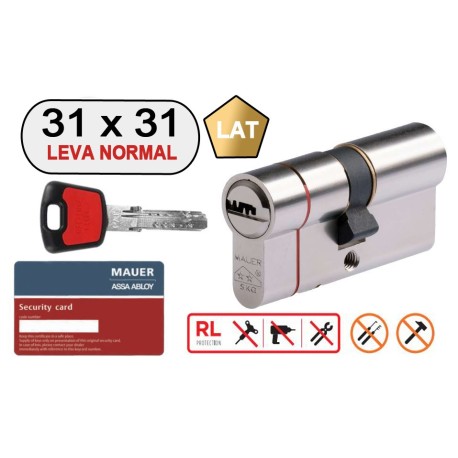 MAUER DOBLE CILINDRO ELITE 2 -RED LINE- 31X31 LAT
