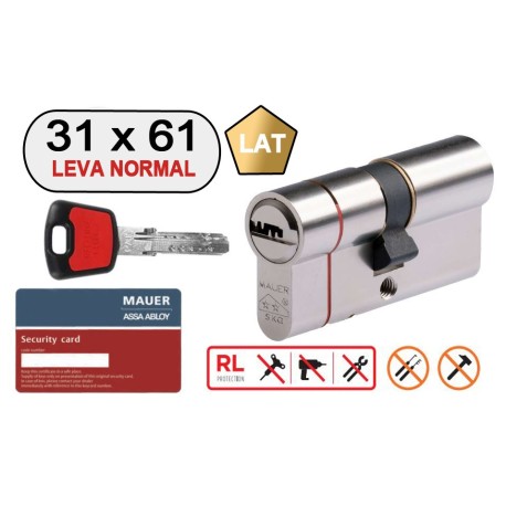 MAUER DOBLE CILINDRO ELITE 2 -RED LINE- 31X61 LAT