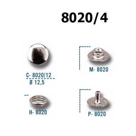 TROQUEL BROCHE 8020 COMPLETO (3P) (12MM)