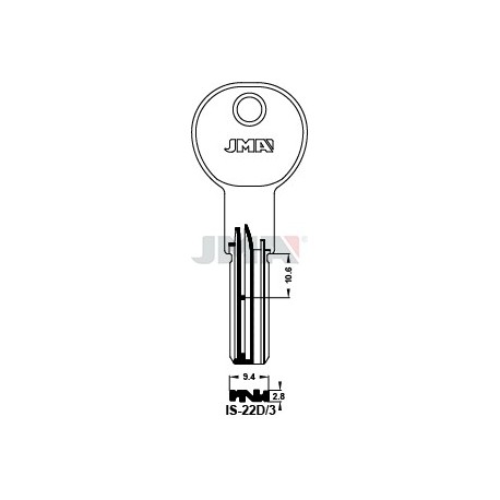 LLAVE JMA SEGUR. IS 22D/3 LATON