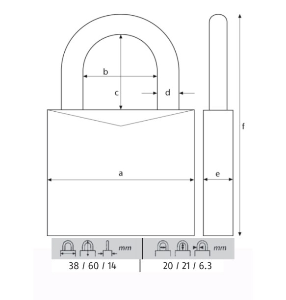 ABUS CANDADO 60/40MM. KA LLAVES IGUALES 6041