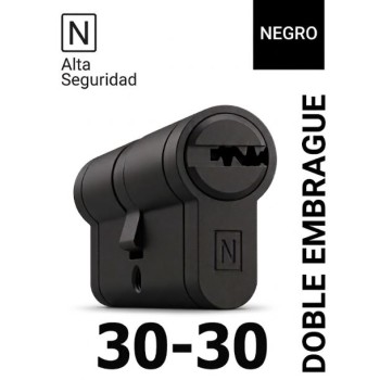 CILINDRO N ALTA SEGURIDAD -HS10- 30X30 NEGRO -DOBLE EMBRAGUE-