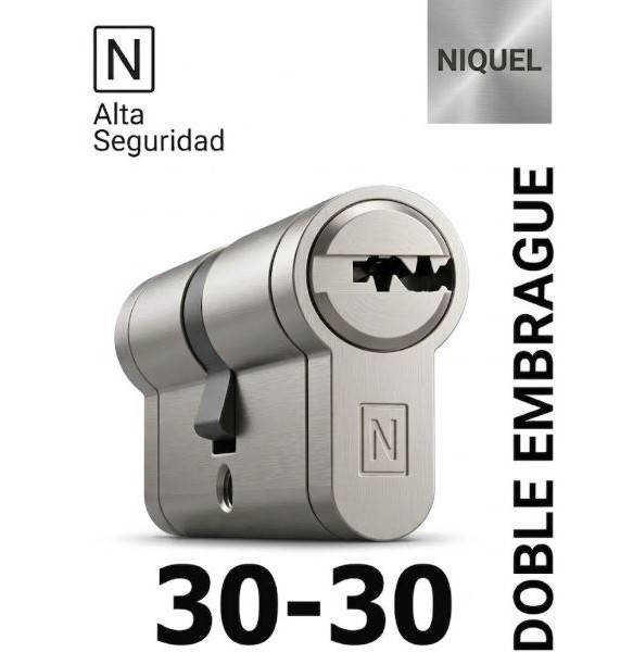 CILINDRO N ALTA SEGURIDAD -HS10- 35X35 NIQ -DOBLE EMBRAGUE-