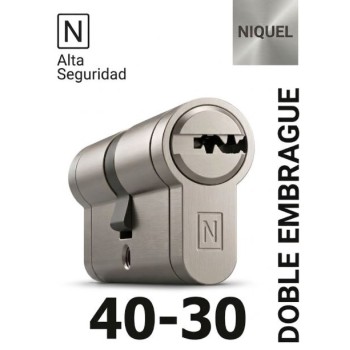CILINDRO N ALTA SEGURIDAD -HS10- 40X30 NIQ -DOBLE EMBRAGUE-