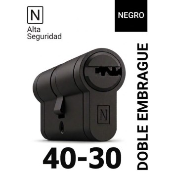 CILINDRO N ALTA SEGURIDAD -HS10- 40X30 NEGRO -DOBLE EMBRAGUE-