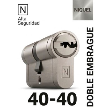 CILINDRO N ALTA SEGURIDAD -HS10- 40X40 NIQ -DOBLE EMBRAGUE-