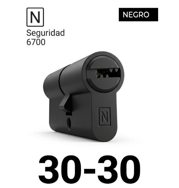 CILINDRO N SEGURIDAD 6700 30X30 NEGRO MATE