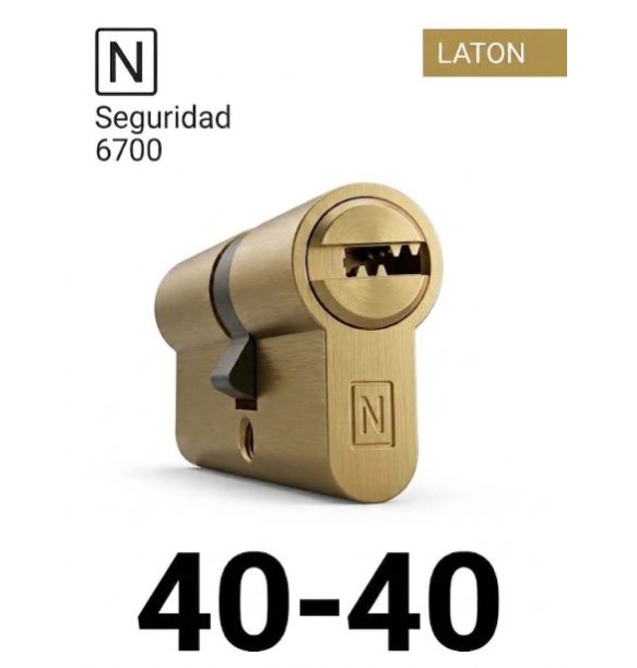 CILINDRO N SEGURIDAD 6700 40X40 LATON
