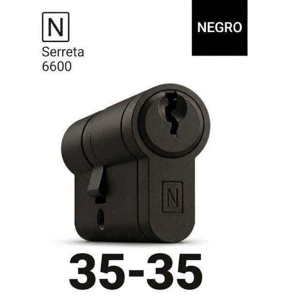 CILINDRO N SERRETA 6600 35X35 NEGRO MATE