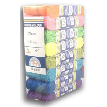 CORDONES TRANSPARENT PLANO/120  SURTIDOS (18PARES)