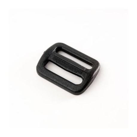HEBILLA CORREDERA PLASTICO DOBLE NEGRO (UNIDAD)