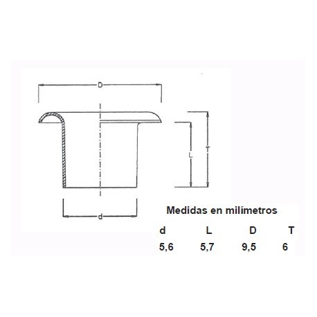 OJETES DE LATON ESMALTADO  315/8 LGO  (1000)