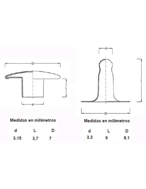REMACHES TUBULARES (7-9) R-5 (PACK 100 UDS.)
