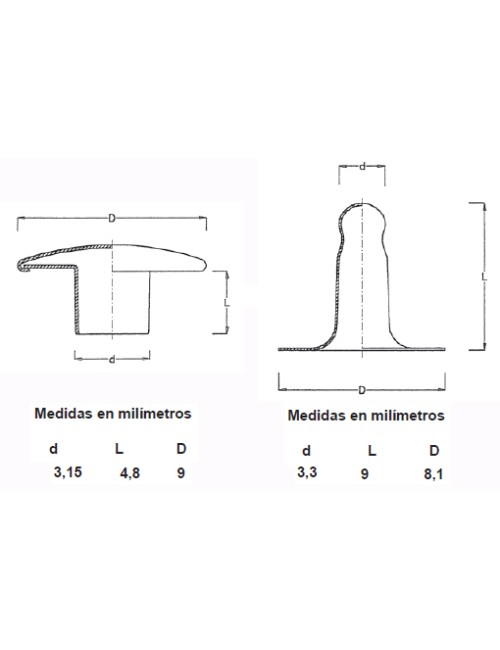 REMACHES TUBULARES (9-9) R-51 (PACK100)