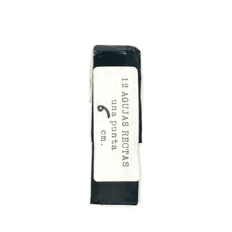 AGUJA RECTA PUNTA 6CM. R.H. (UNIDAD)