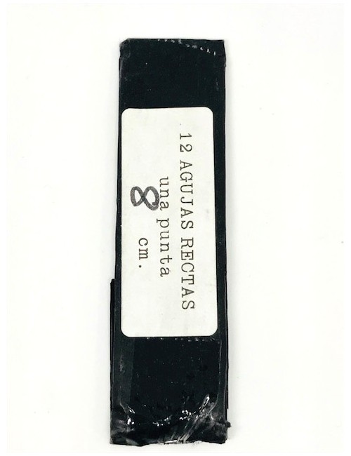 AGUJA RECTA PUNTA 8CM.R.H. (UNIDAD)