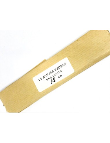 AGUJA RECTA PUNTA 15CM. R.H. (UNIDAD)