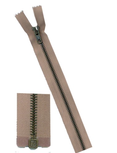 CREMALLERA METAL Nº5 C/SEP.80CM. (DIENTE ENVEJECIDO)