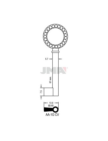 LLAVE JMA ARMARIO AA 1G (CV)