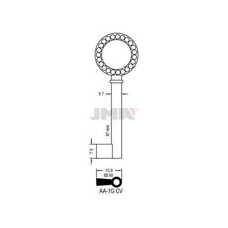 LLAVE JMA ARMARIO AA 1G (CV)