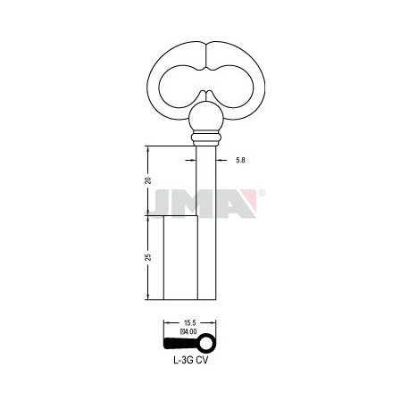 LLAVE JMA ARMARIO L 3G (CV)