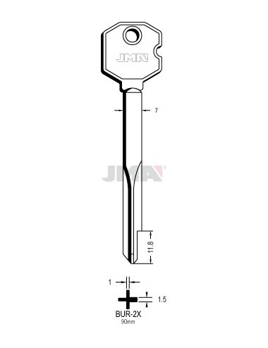 LLAVE JMA CRUCIFORME BUR 2X