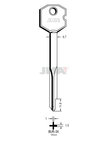 LLAVE JMA CRUCIFORME BUR 3X