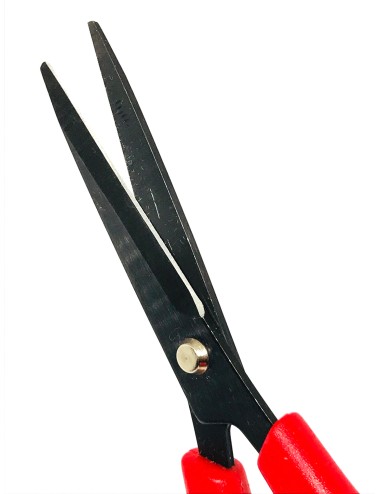 TIJERAS CORTA-PIEL MANGO ROJO