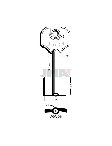 LLAVE JMA GORJA AGA 8G