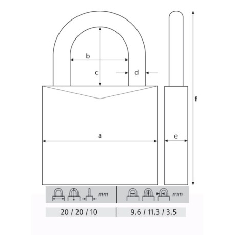ABUS CANDADO TITALIUM LL.IGUAL 20MM 54TI/20KA