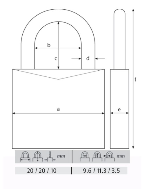 ABUS CANDADO TITALIUM LL.IGUAL 20MM 54TI/20KA