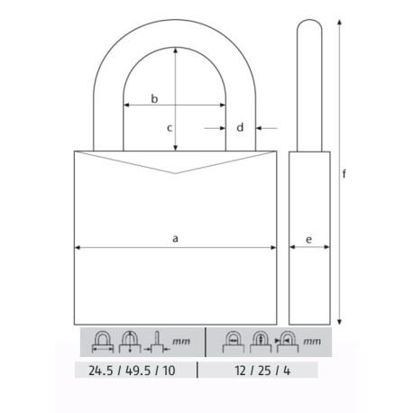 ABUS CANDADO TITALIUM LL.IGUAL 25MM LARGO 54TI/25HB25 KA