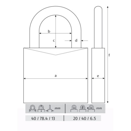 ABUS CANDADO TITALIUM LL.IGUAL 40MM LARGO 54TI/40HB40 KA