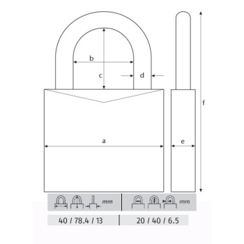 ABUS CANDADO TITALIUM LL.IGUAL 40MM LARGO 54TI/40HB40 KA