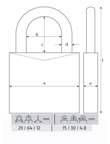 ABUS CANDADO 713/30HB30 KA ARCO L -LLAVES IGUALES