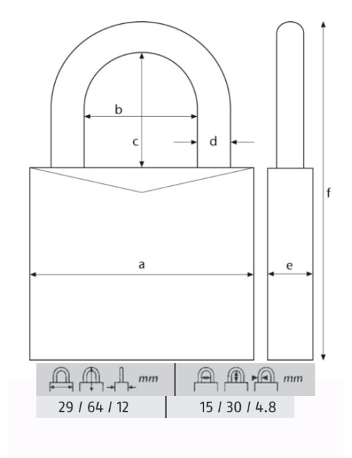 ABUS CANDADO 713/30HB30 KA ARCO L -LLAVES IGUALES