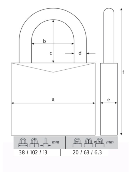 ABUS CANDADO 713/40HB63 KA ARCO XL -LLAVES IGUALES
