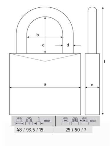 ABUS CANDADO 713/50HB50 KA ARCO L -LLAVES IGUALES