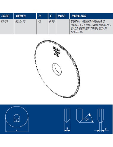 JMA FRESA FP24 - 80*5*16-42  SAR/DK/VIENNA/BERNA